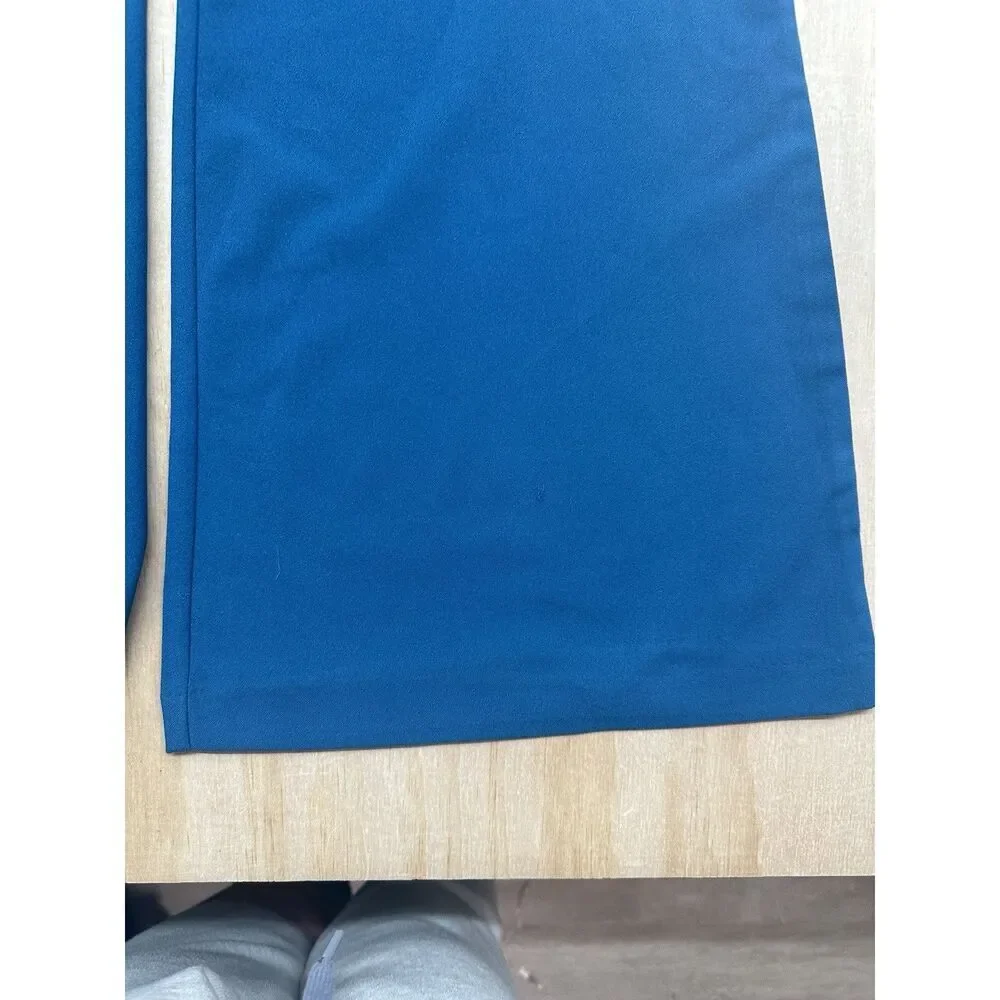 Anthropologie HUTCH Blue Wide Leg Flare Sz S Pants Light Weight Back‎ Hidden Zip